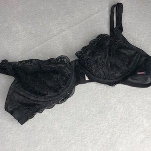 Victoria’s Secret Pink Black Lace Unlined Bra 34A